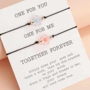 2 pcs Wish Flower String Bracelet Adjustable BFF Best Friend
